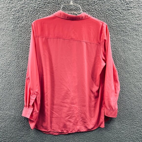 Susan Graver Women Top Small Pink Long Sleeve Button Front‎ Shirt - Picture 2 of 12